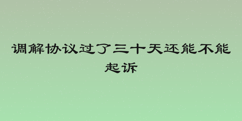 调解协议过了三十天还能不能起诉