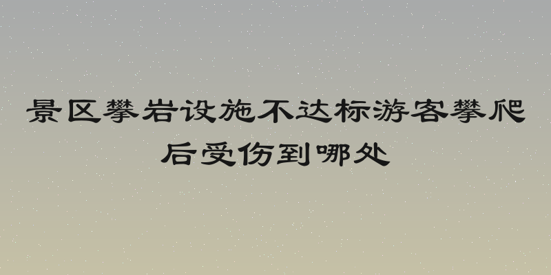 景区攀岩设施不达标游客攀爬后受伤到哪处