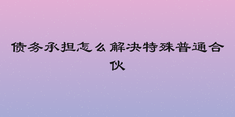 债务承担怎么解决特殊普通合伙