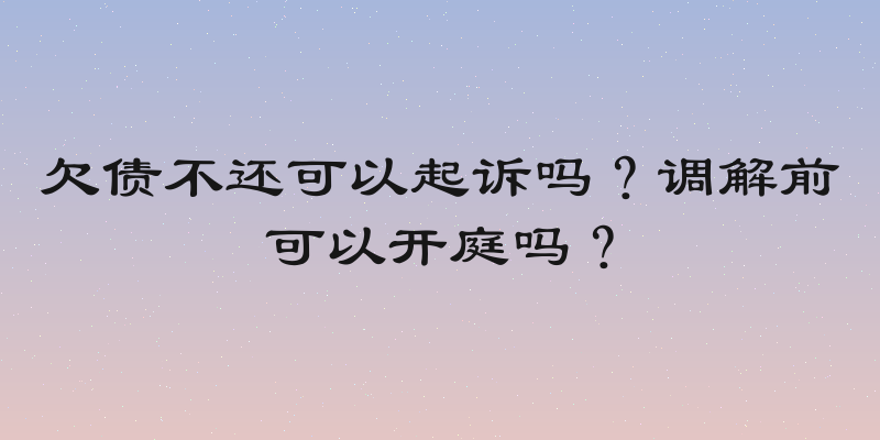 欠债不还可以起诉吗？调解前可以开庭吗？