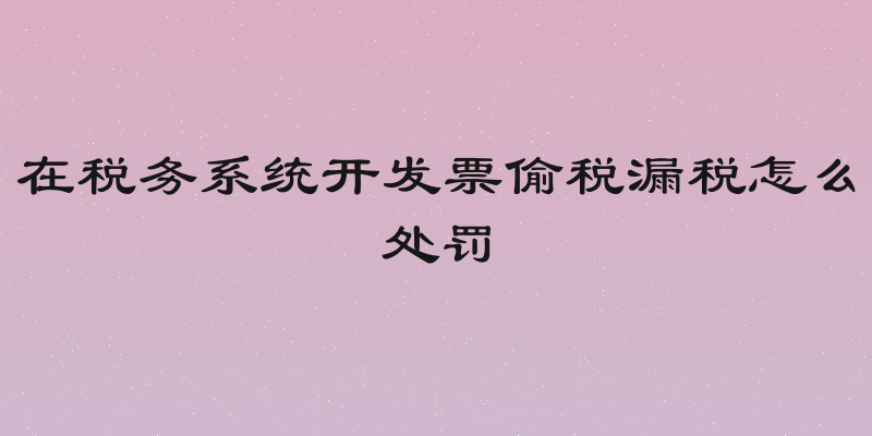 在税务系统开发票偷税漏税怎么处罚
