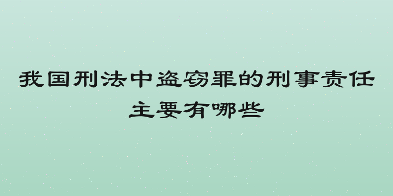 我国刑法中盗窃罪的刑事责任主要有哪些