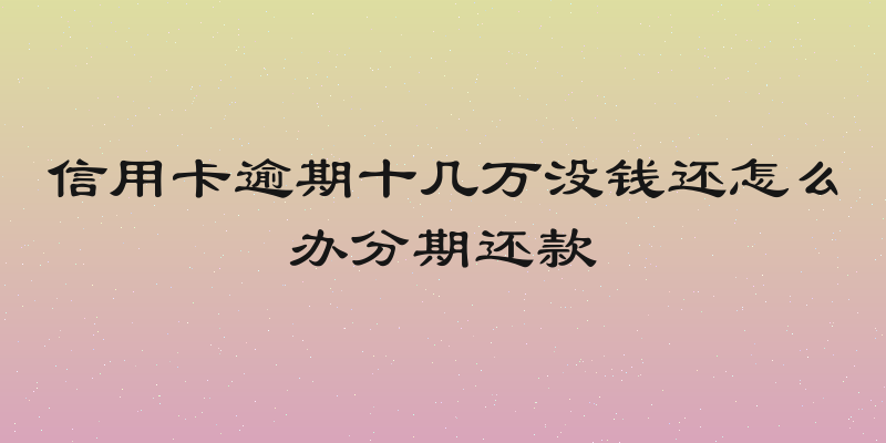 信用卡逾期十几万没钱还怎么办分期还款