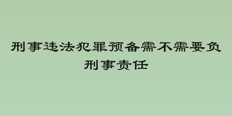 刑事违法犯罪预备需不需要负刑事责任