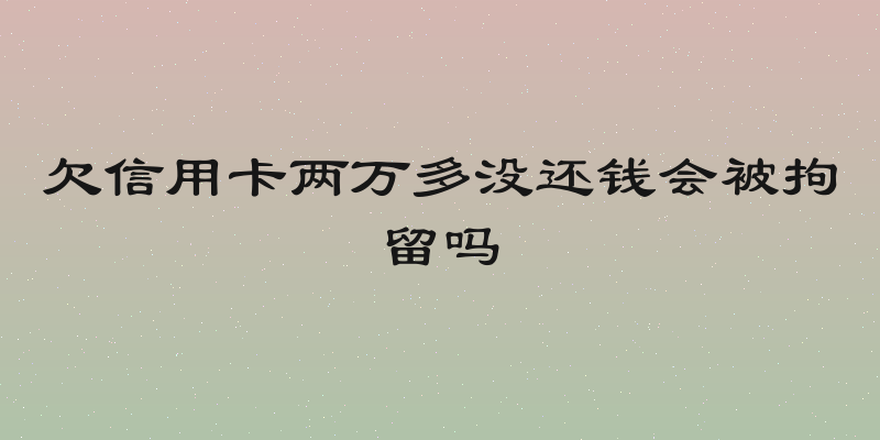 欠信用卡两万多没还钱会被拘留吗
