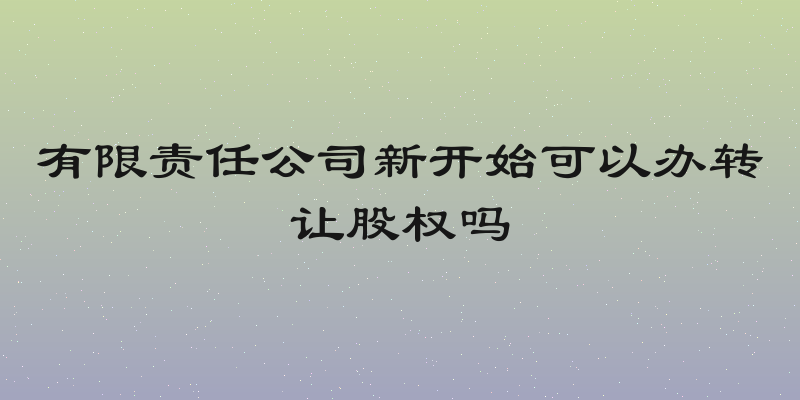 有限责任公司新开始可以办转让股权吗