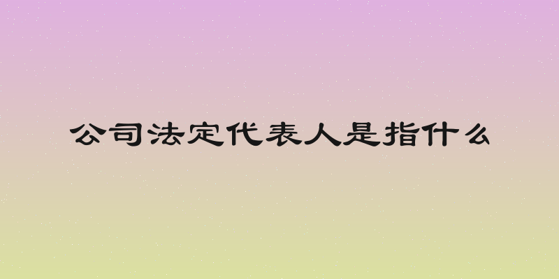 公司法定代表人是指什么