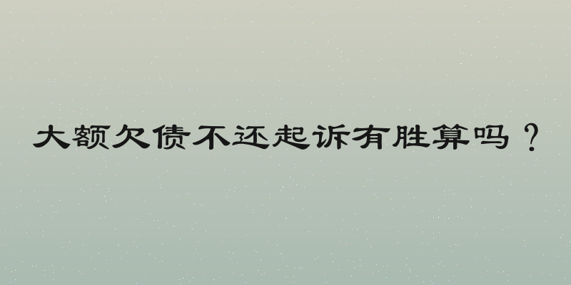大额欠债不还起诉有胜算吗？