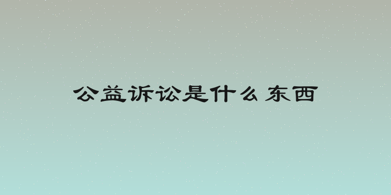 公益诉讼是什么东西