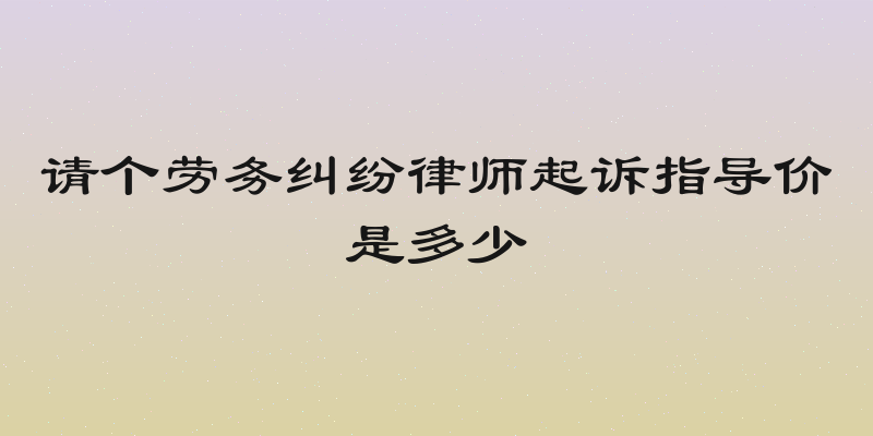 请个劳务纠纷律师起诉指导价是多少
