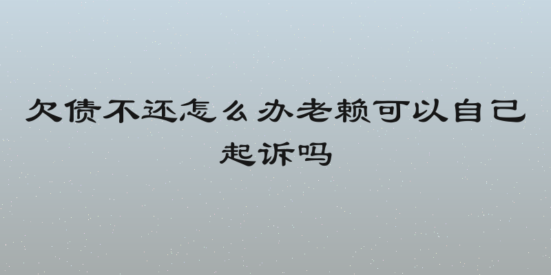 欠债不还怎么办老赖可以自己起诉吗