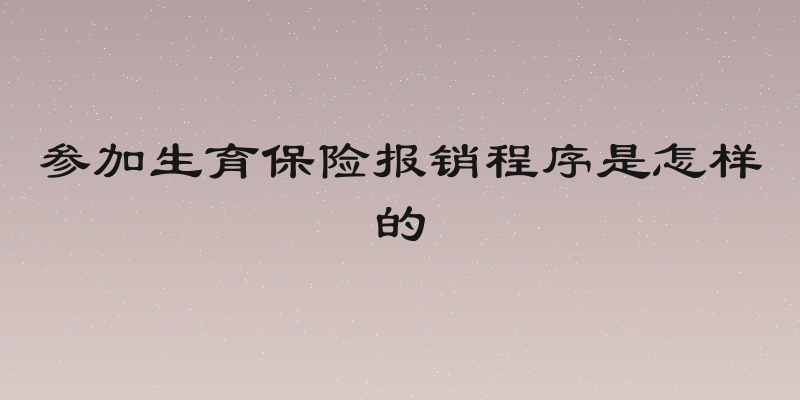 参加生育保险报销程序是怎样的