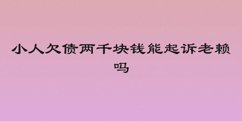 小人欠债两千块钱能起诉老赖吗