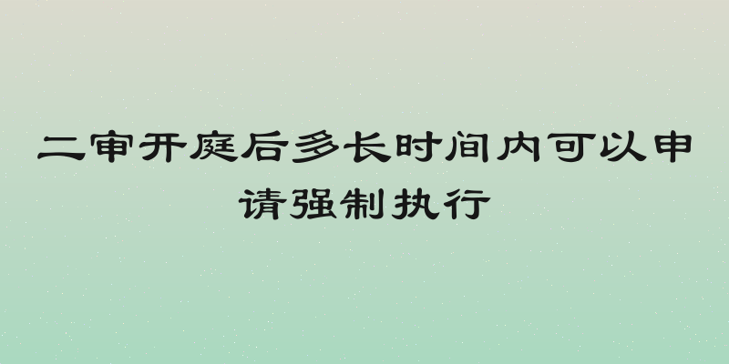 二审开庭后多长时间内可以申请强制执行