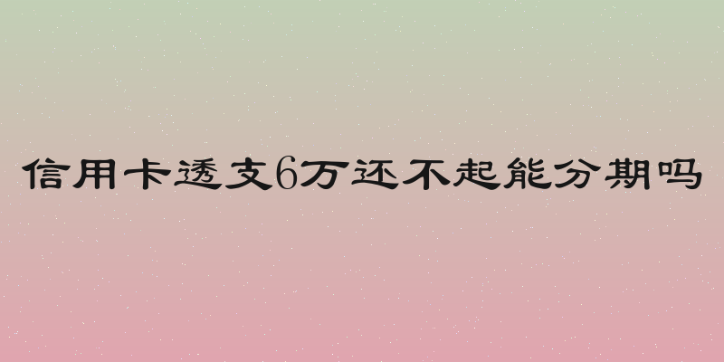 信用卡透支6万还不起能分期吗