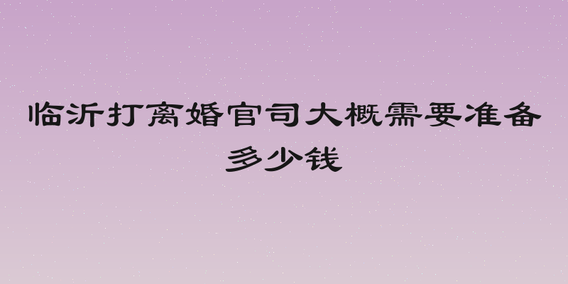 临沂打离婚官司大概需要准备多少钱