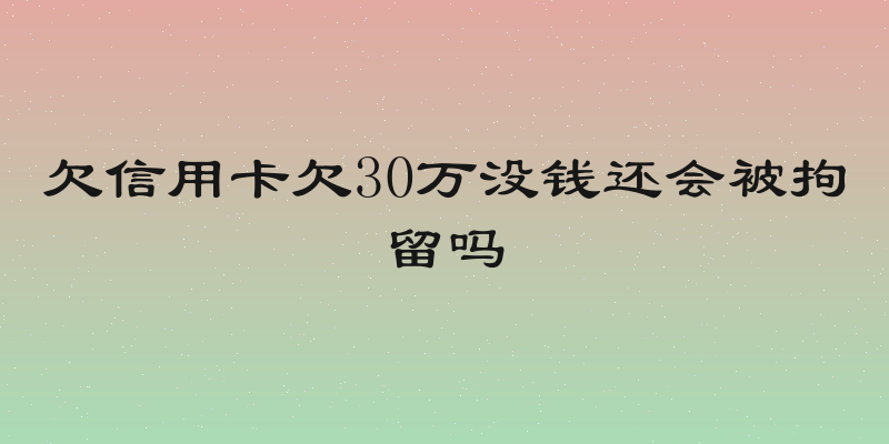 欠信用卡欠30万没钱还会被拘留吗