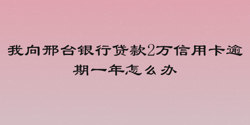 我向邢台银行贷款2万信用卡逾期一年怎么办