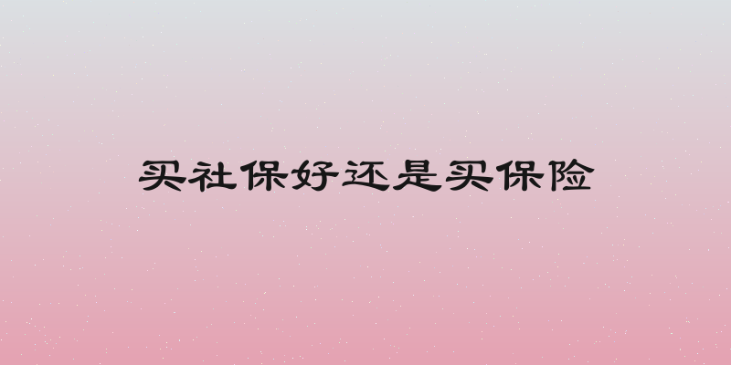 买社保好还是买保险
