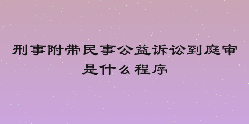 刑事附带民事公益诉讼到庭审是什么程序