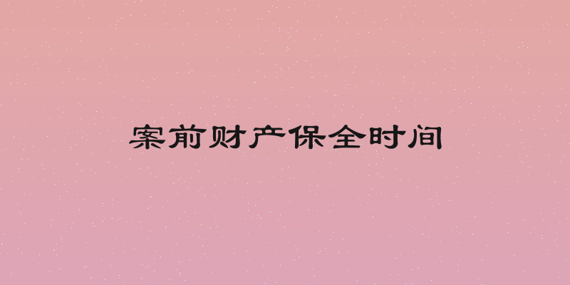 案前财产保全时间