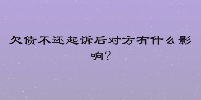 欠债不还起诉后对方有什么影响?