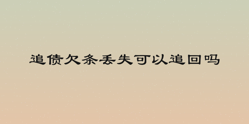 追债欠条丢失可以追回吗