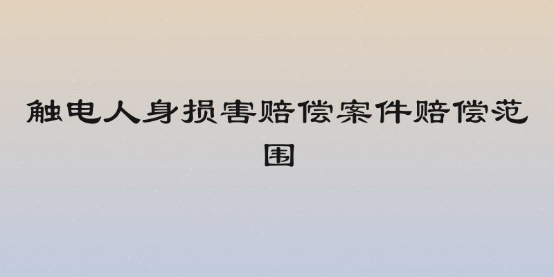 触电人身损害赔偿案件赔偿范围