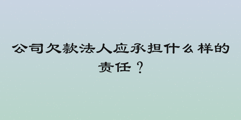 公司欠款法人应承担什么样的责任？