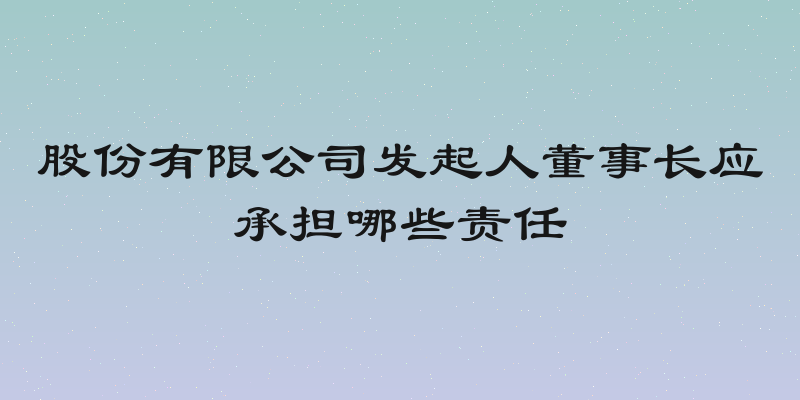 股份有限公司发起人董事长应承担哪些责任