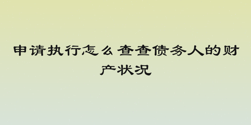 申请执行怎么查查债务人的财产状况