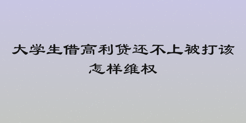 大学生借高利贷还不上被打该怎样维权