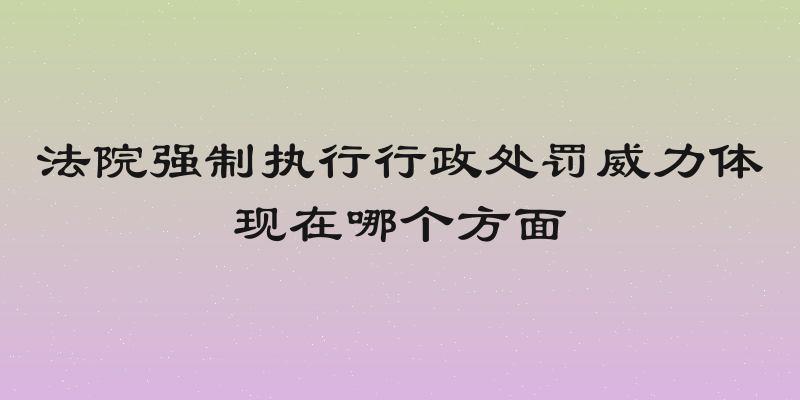 法院强制执行行政处罚威力体现在哪个方面