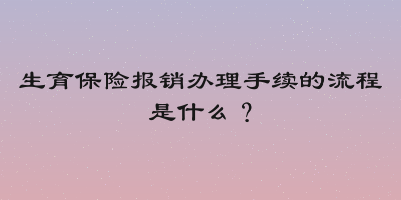 生育保险报销办理手续的流程是什么？