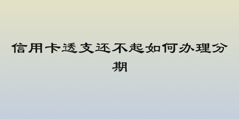 信用卡透支还不起如何办理分期