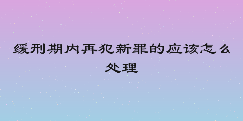 缓刑期内再犯新罪的应该怎么处理