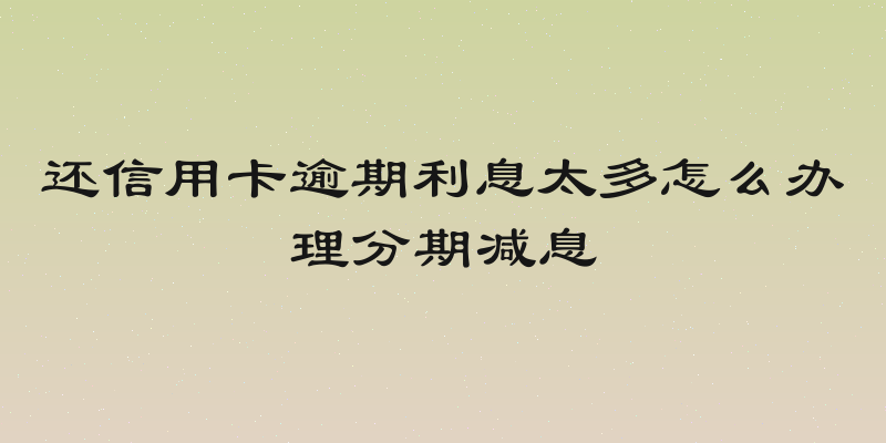 还信用卡逾期利息太多怎么办理分期减息