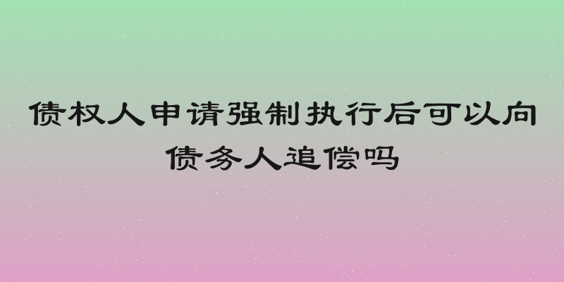 债权人申请强制执行后可以向债务人追偿吗