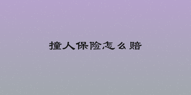撞人保险怎么赔