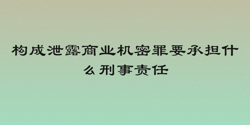 构成泄露商业机密罪要承担什么刑事责任