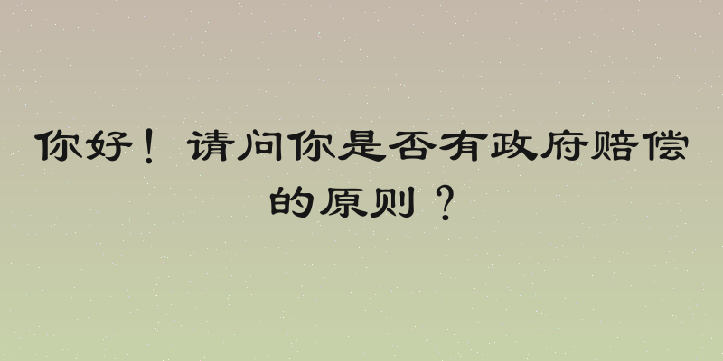 你好！请问你是否有政府赔偿的原则？