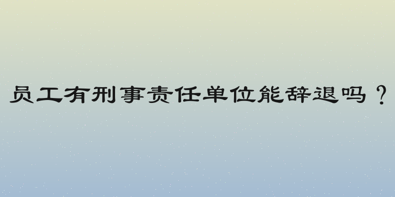 员工有刑事责任单位能辞退吗？