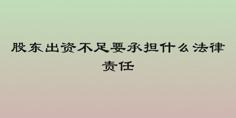 股东出资不足要承担什么法律责任