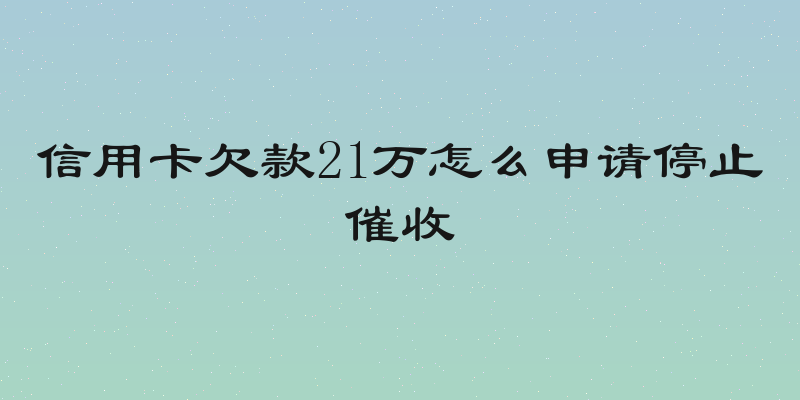 信用卡欠款21万怎么申请停止催收