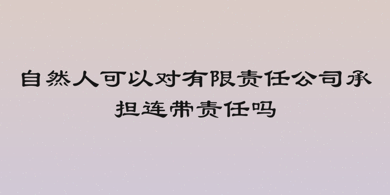 自然人可以对有限责任公司承担连带责任吗