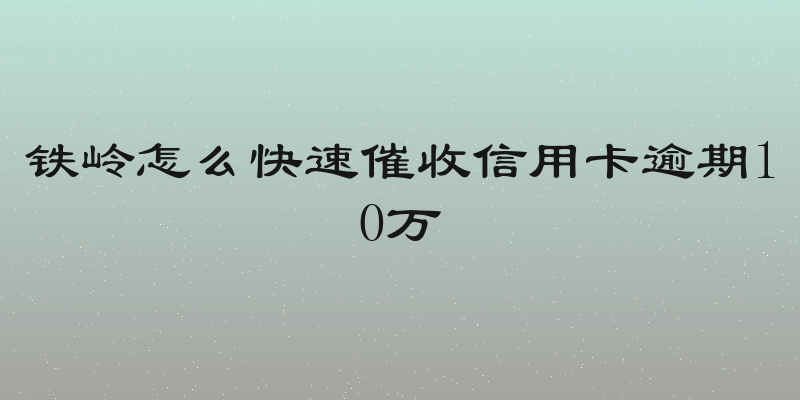 铁岭怎么快速催收信用卡逾期10万