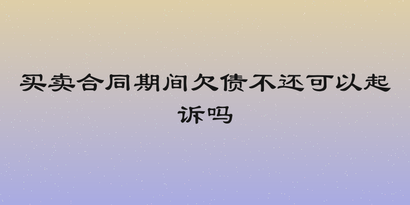 买卖合同期间欠债不还可以起诉吗
