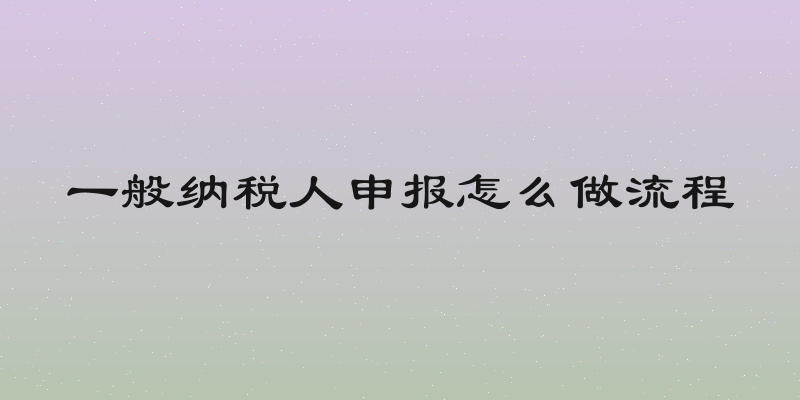 一般纳税人申报怎么做流程
