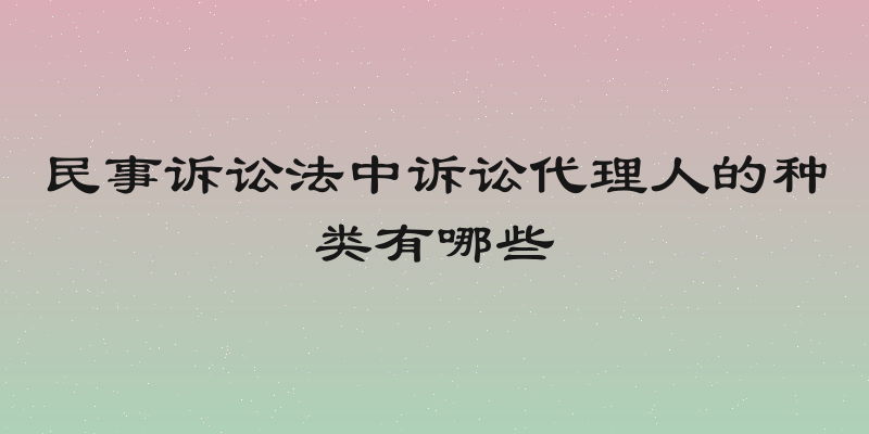 民事诉讼法中诉讼代理人的种类有哪些