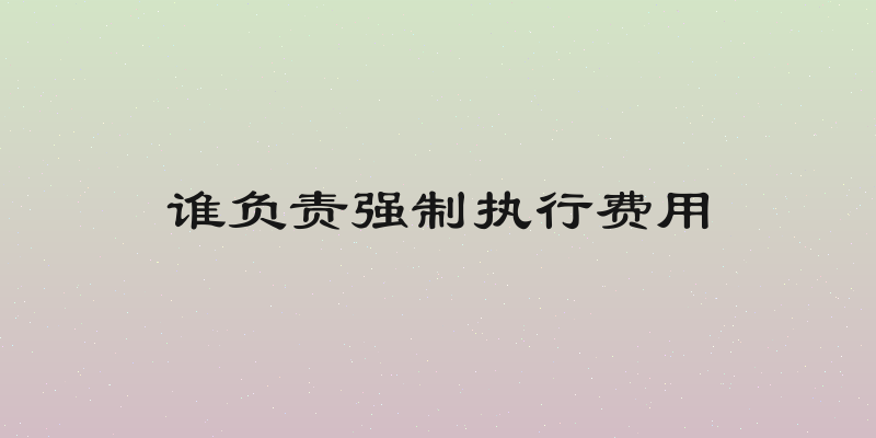 谁负责强制执行费用